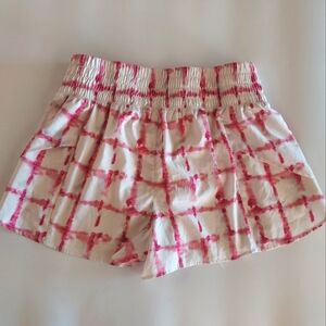 Calia By Carrie Underwood Watercolor Pink Plaid Tie-Dye Shorts Size Large EUC